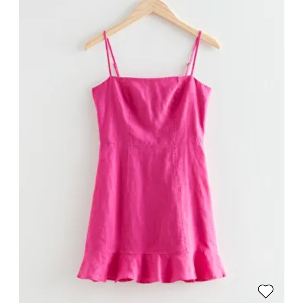 & other stories pink linen dress size 8.